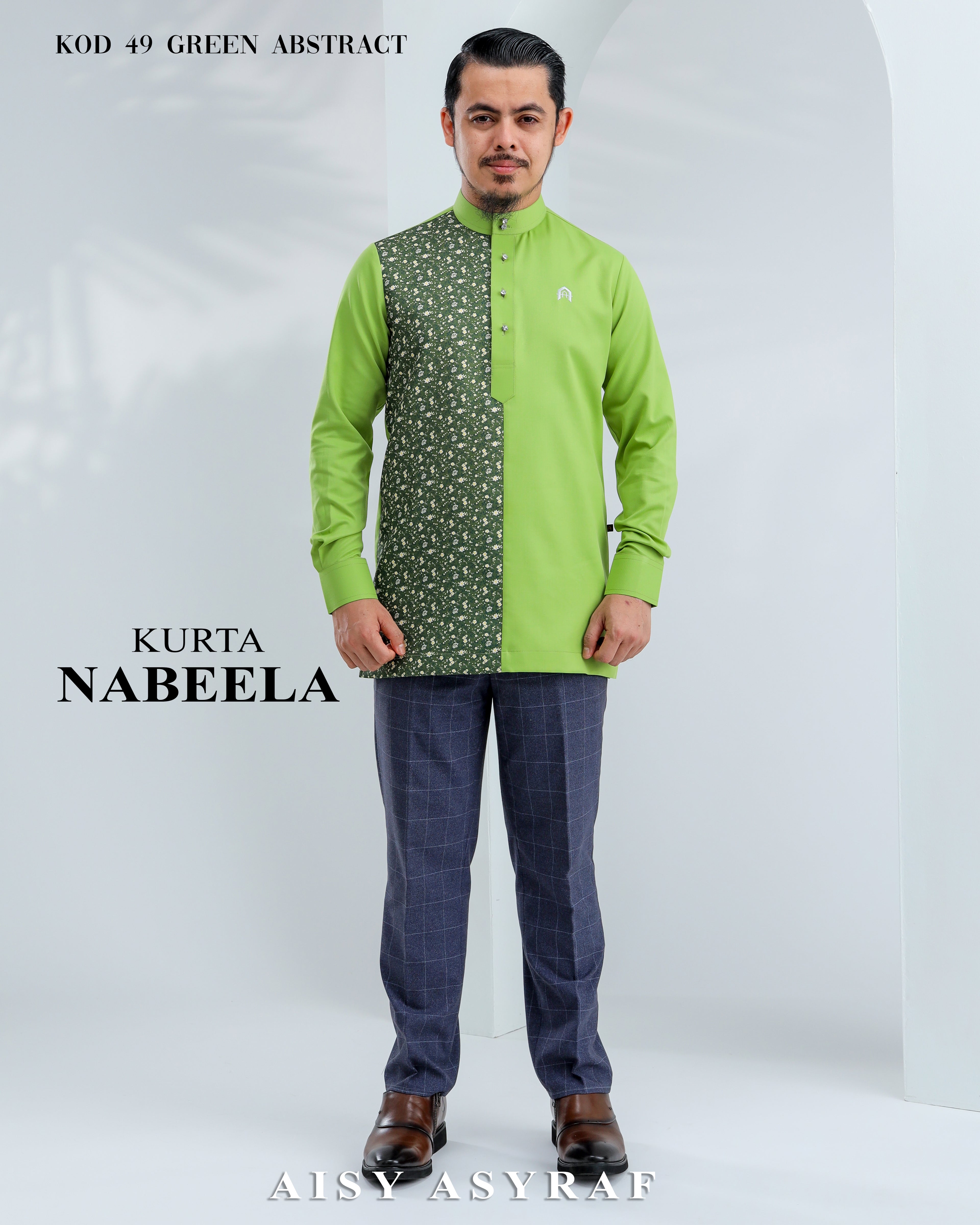 Kurta Nabeela - Kod 49 (Green Abstract)
