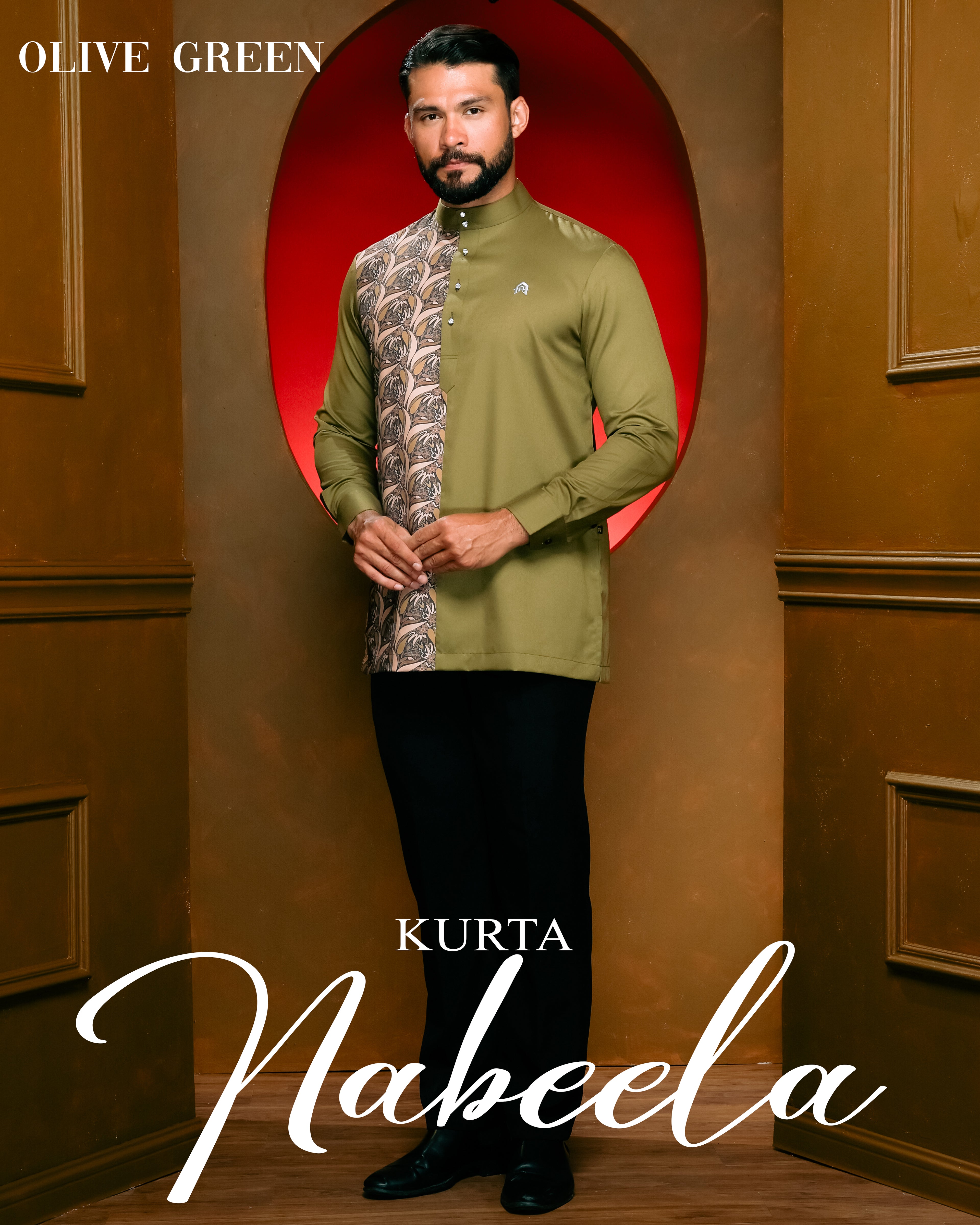 Kurta Nabeela Raya - Olive Green