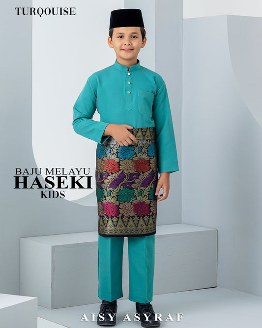 Baju Melayu Haseki Kids - Turqouise