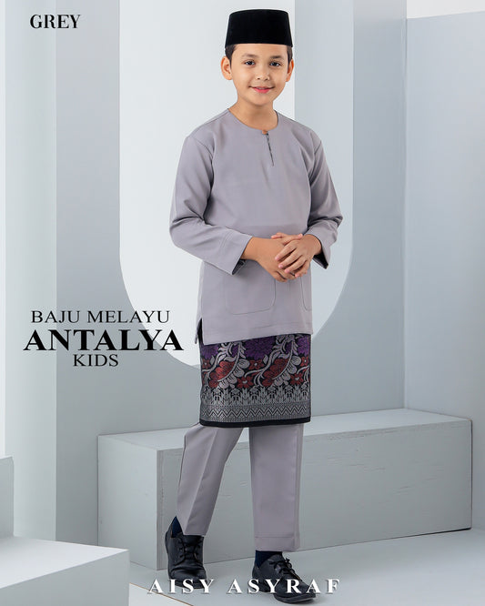 Baju Melayu Antalya Kids - Grey