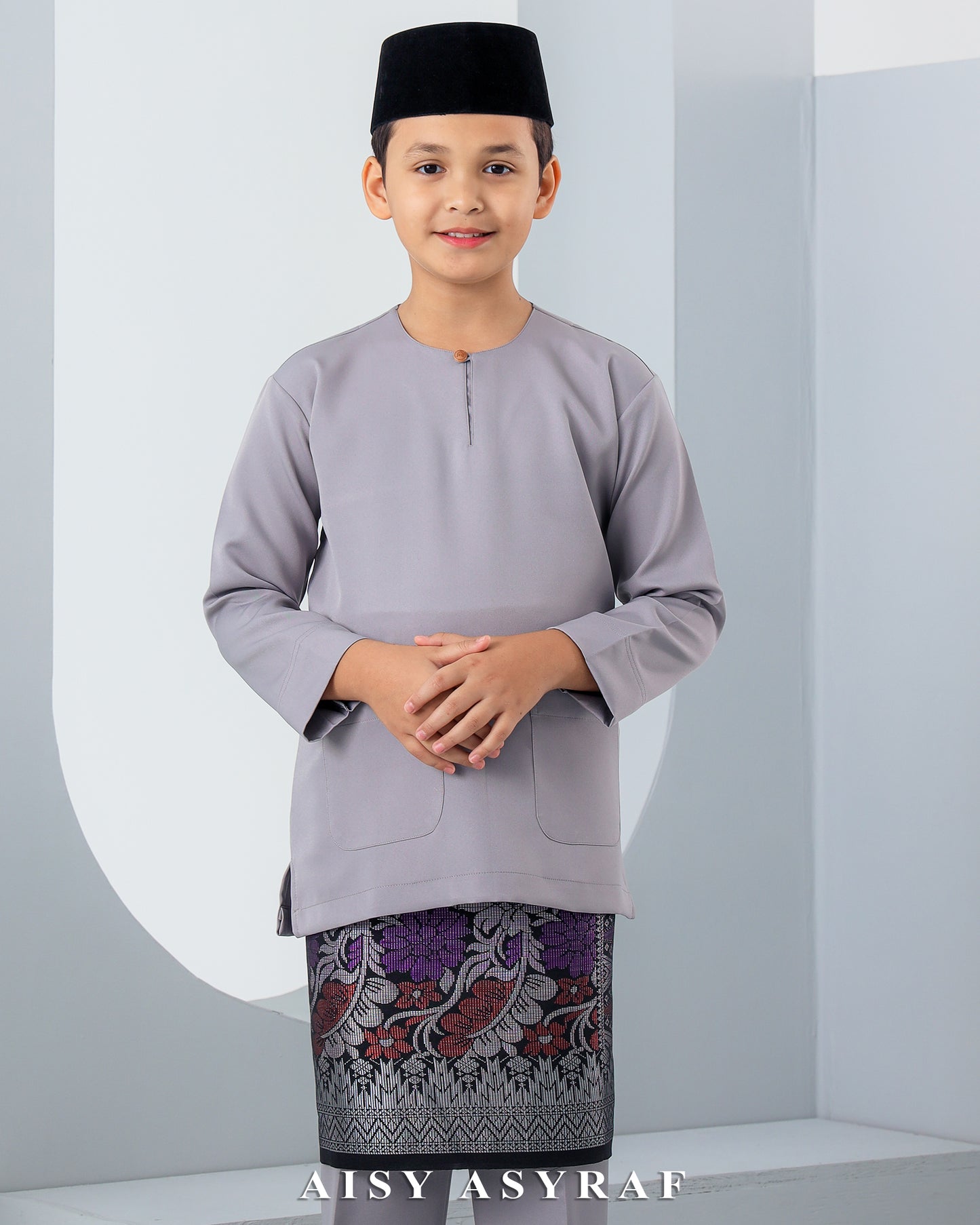 Baju Melayu Antalya Kids - Grey