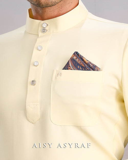 Baju Melayu Haseki - Soft Yellow