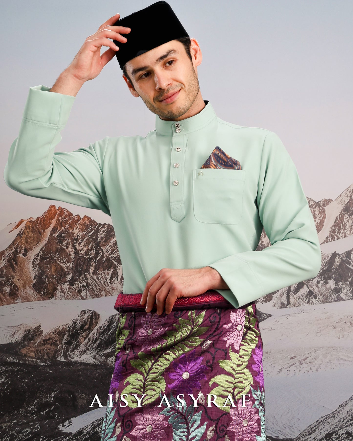 Baju Melayu Haseki - Pastel Mint