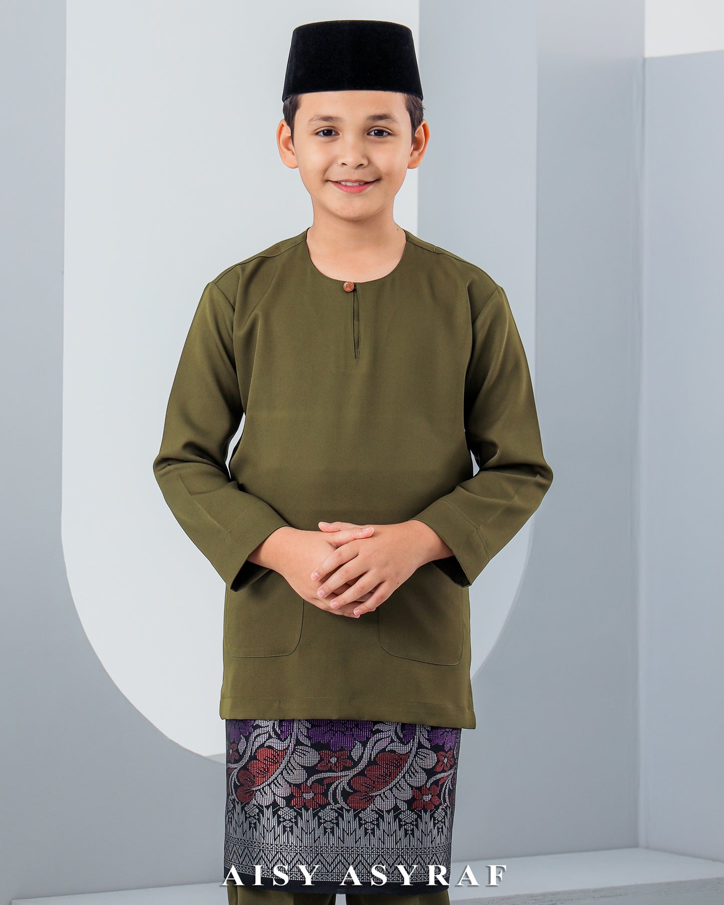 Baju Melayu Antalya Kids - Moss Green