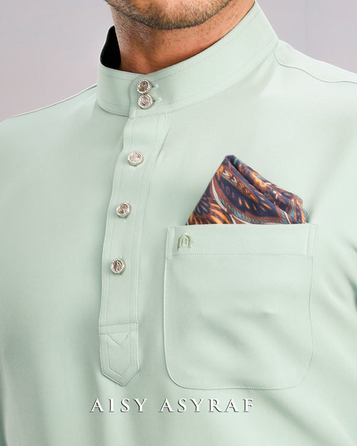 Baju Melayu Haseki - Pastel Mint