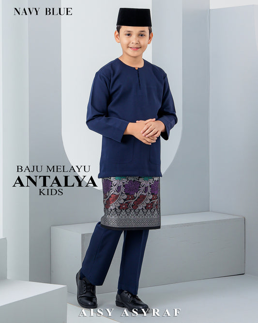 Baju Melayu Antalya Kids - Navy Blue