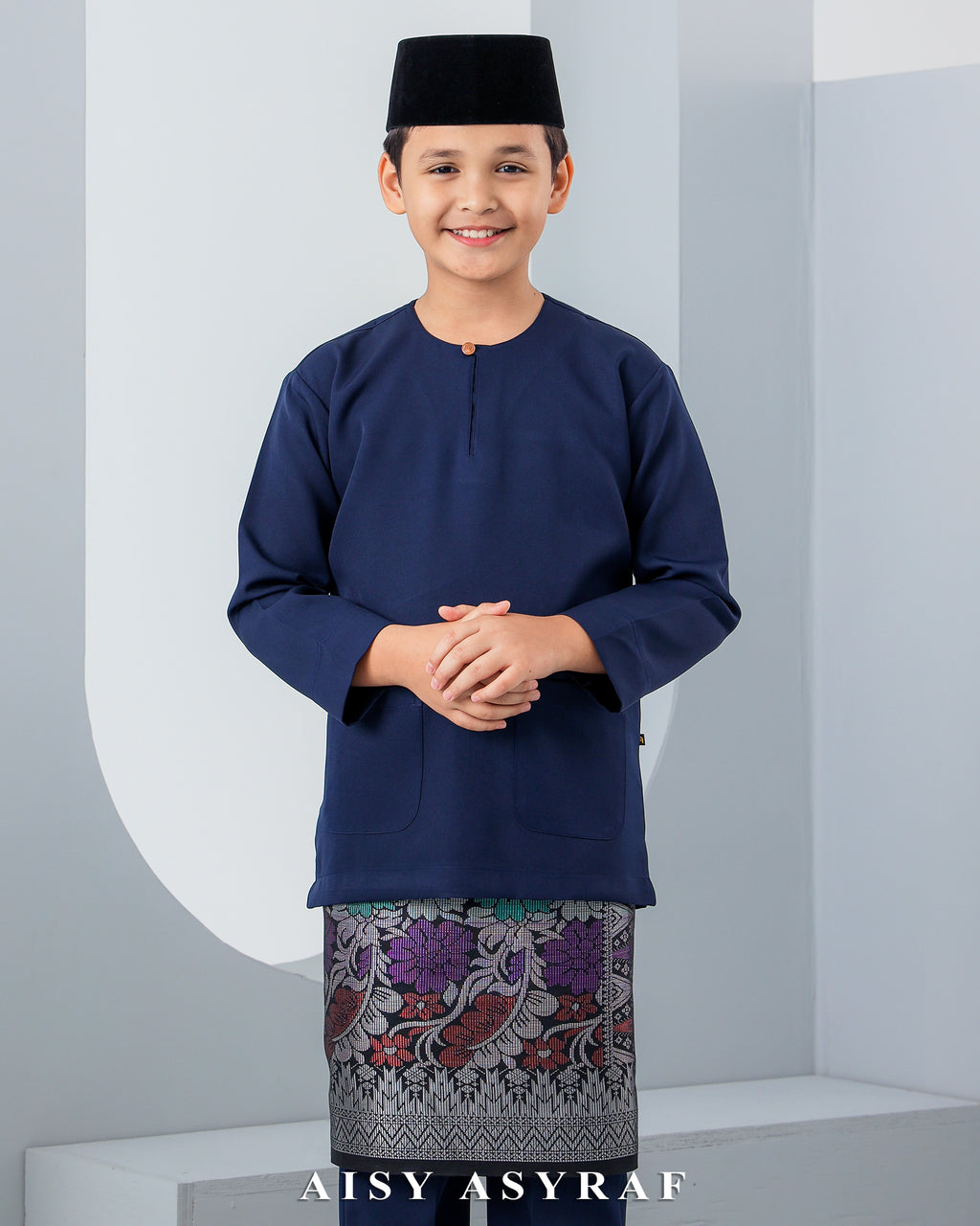 Baju Melayu Antalya Kids - Navy Blue