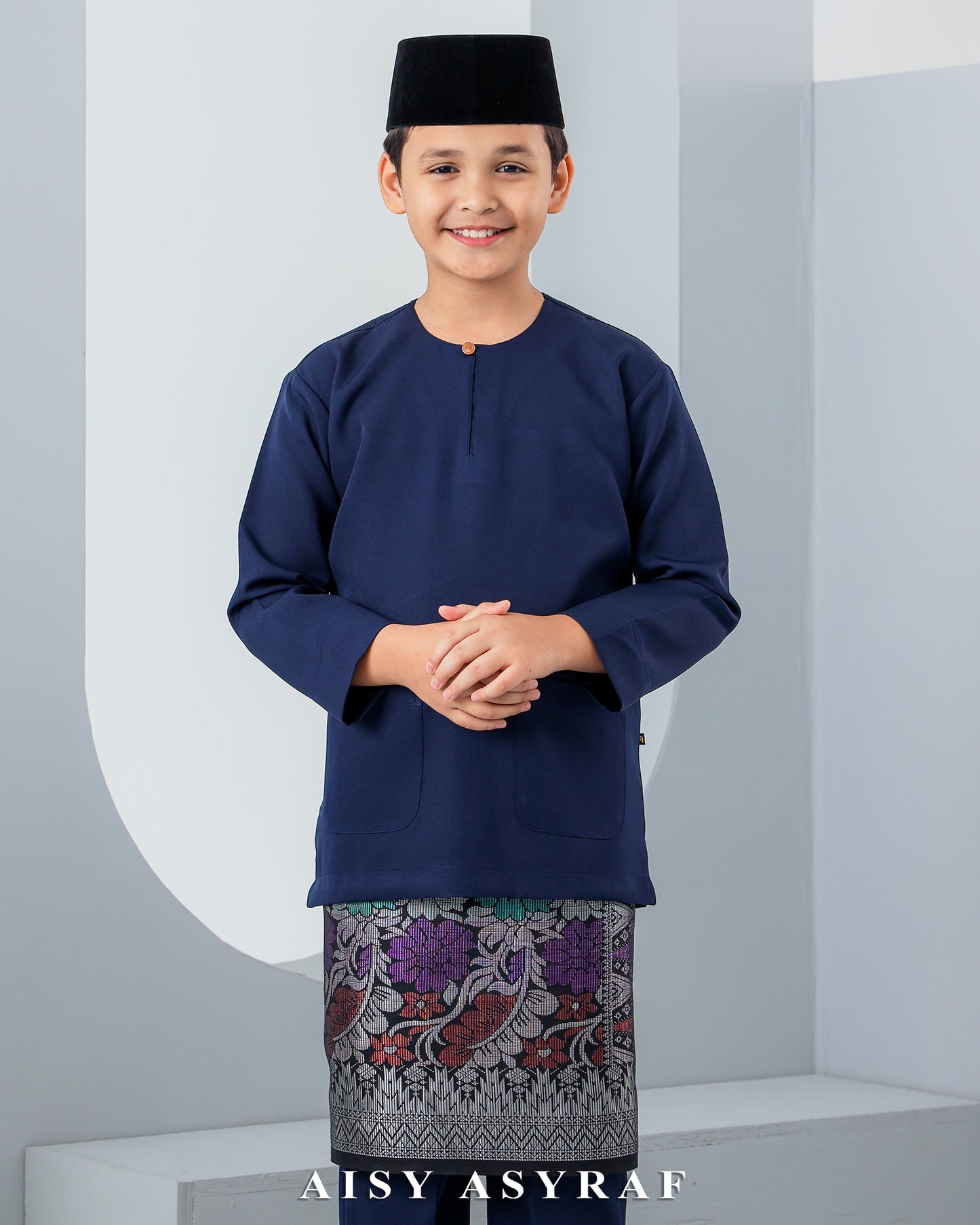 Baju Melayu Antalya Kids - Navy Blue