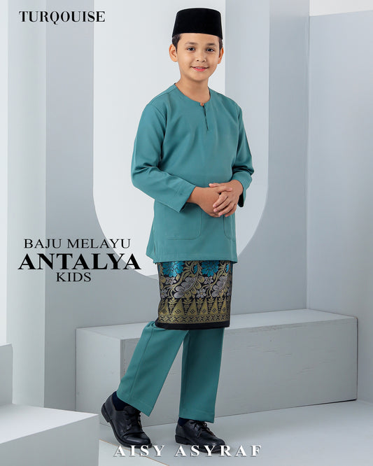 Baju Melayu Antalya Kids - Turqouise