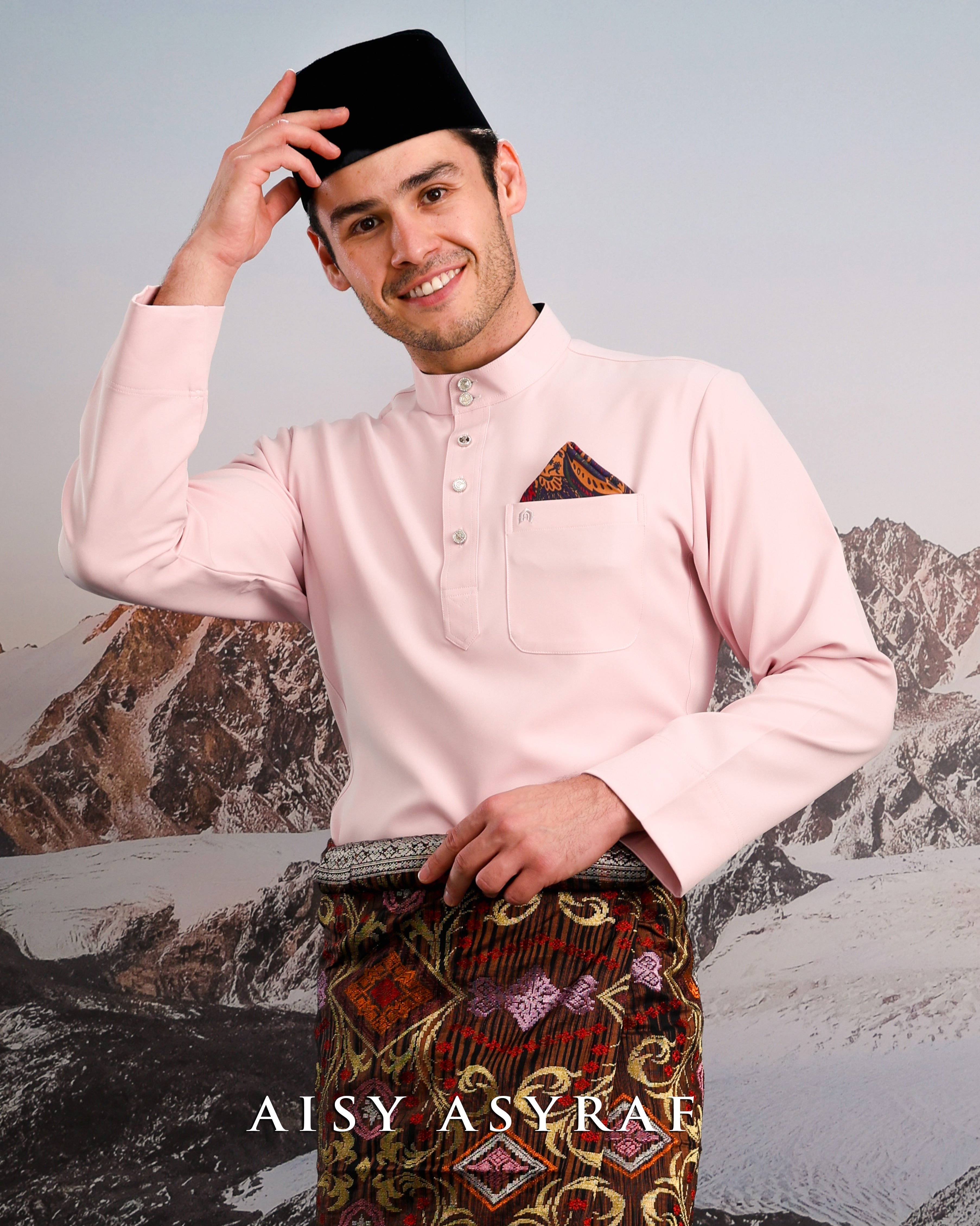 Baju Melayu Haseki - Pastel Pink