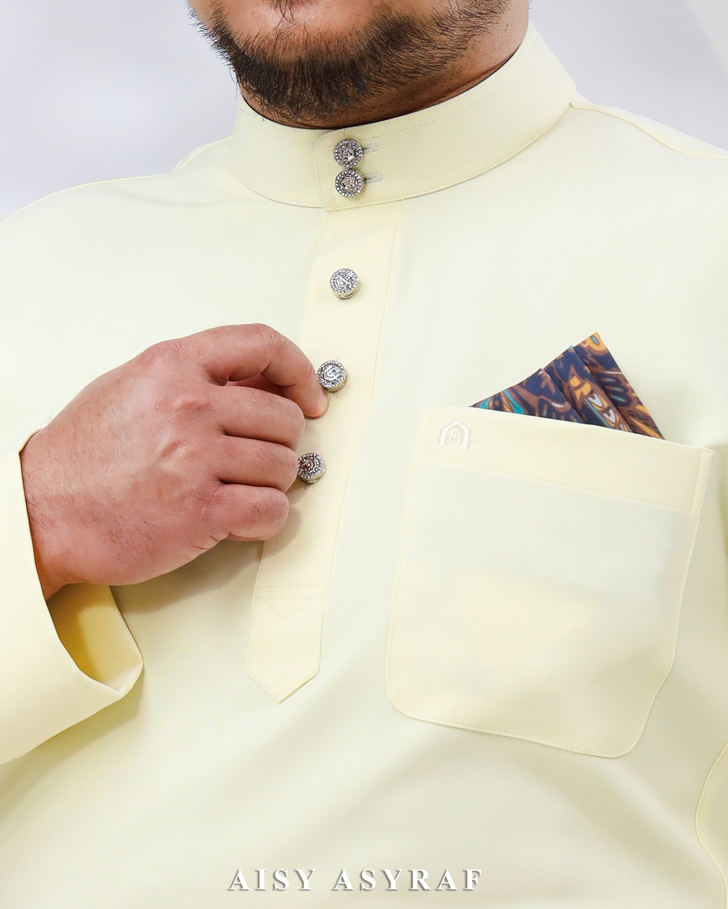 Baju Melayu Haseki - Soft Yellow
