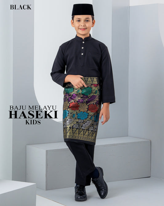 Baju Melayu Haseki Kids - Black