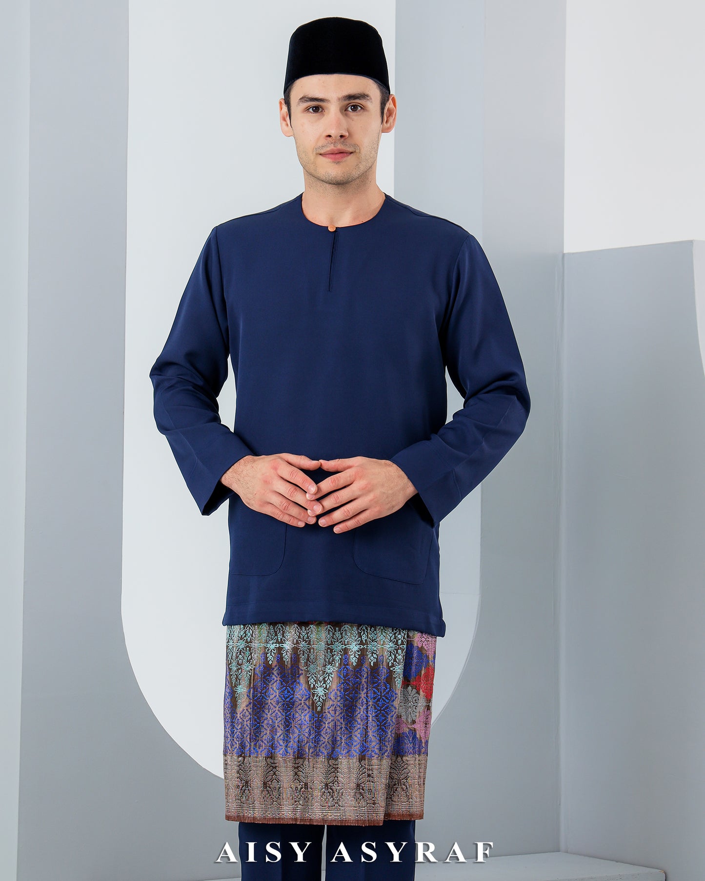 Baju Melayu Antalya - Navy Blue