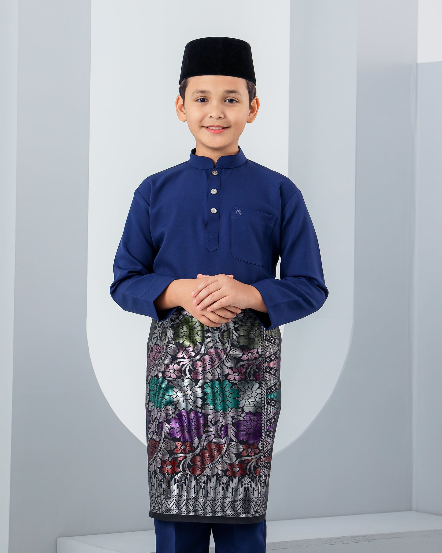 Baju Melayu Haseki Kids - Navy Blue