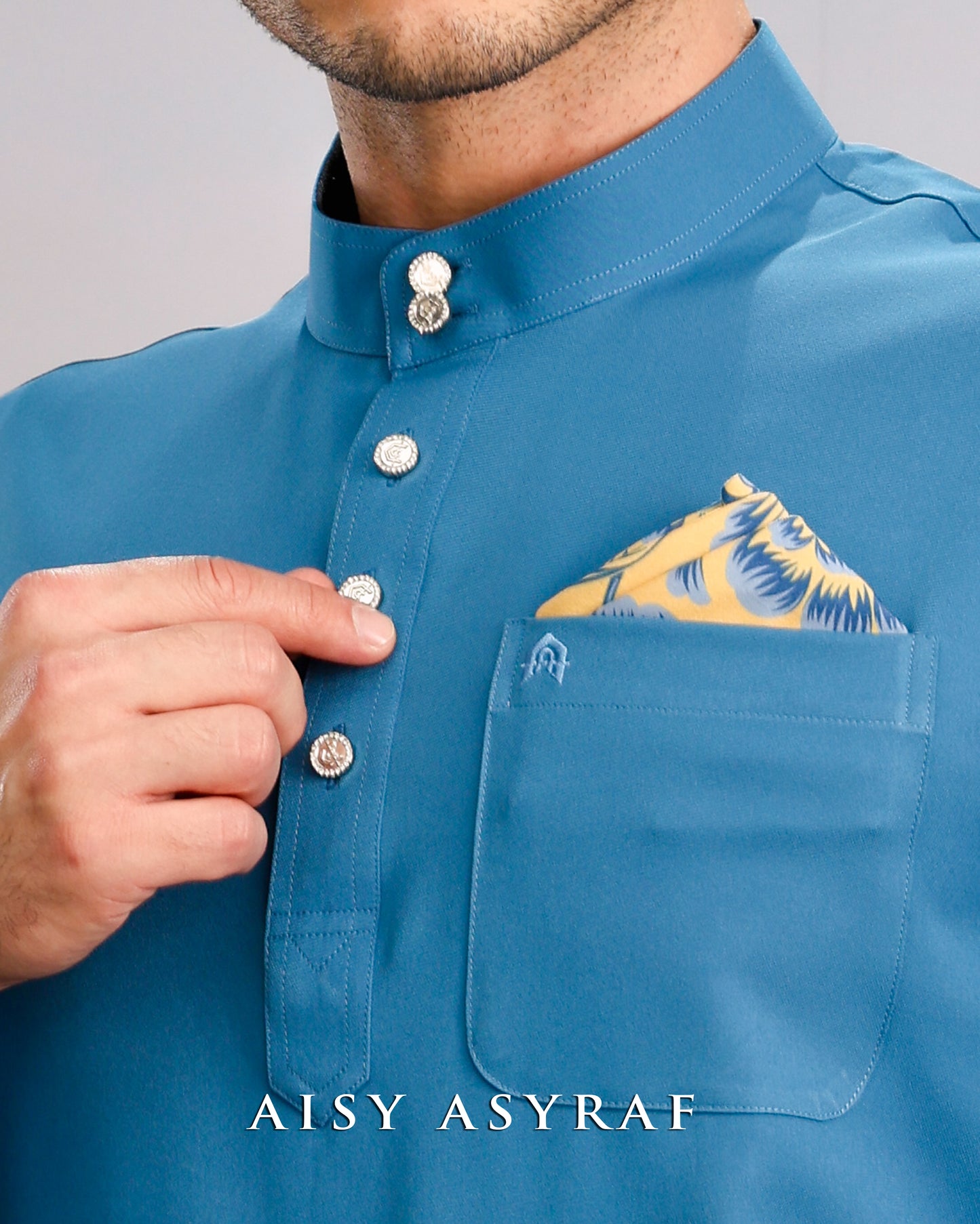 Baju Melayu Haseki - Dusty Blue