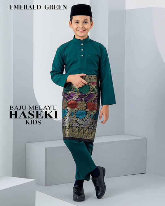 Baju Melayu Haseki Kids - Emerald Green