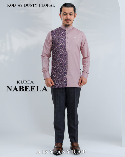Kurta Nabeela Raya - Kod 45 (Dusty Floral)  - NEW RELEASE