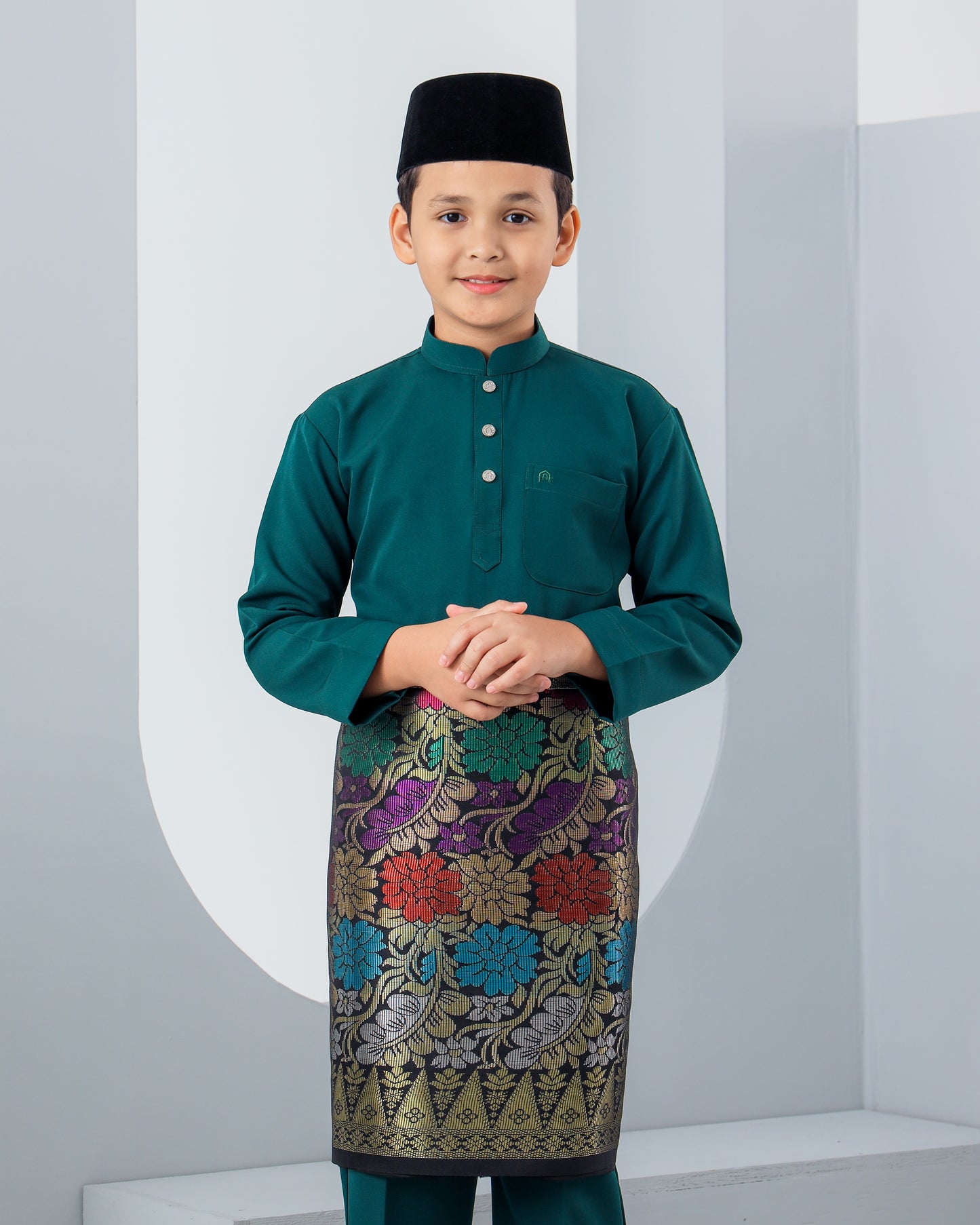 Baju Melayu Haseki Kids - Emerald Green