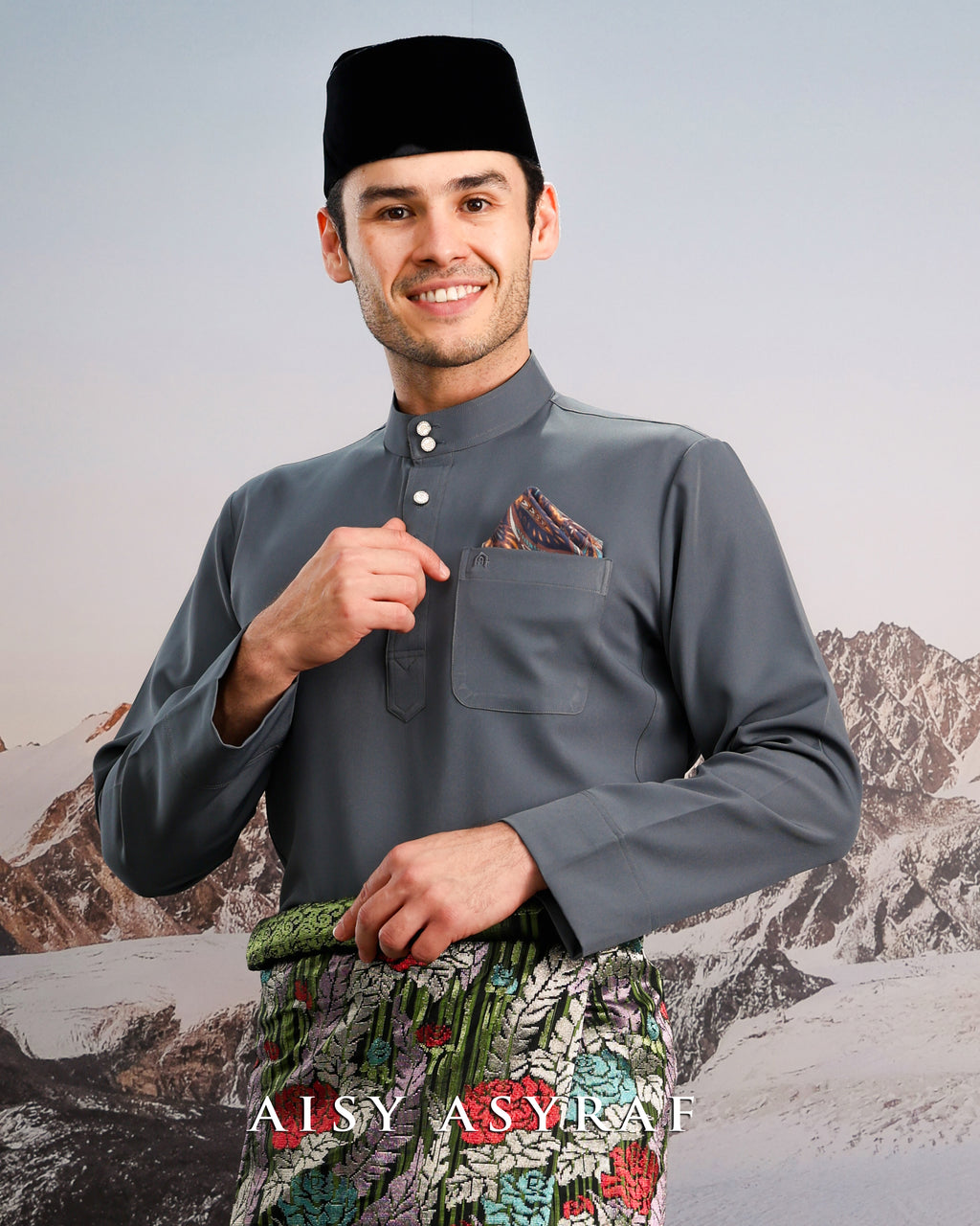 Baju Melayu Haseki - Dark Grey