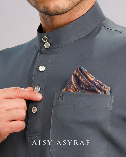 Baju Melayu Haseki - Dark Grey