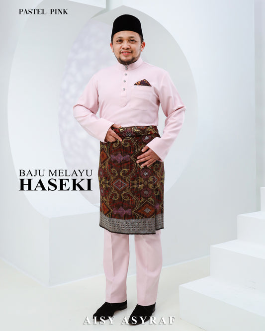 Baju Melayu Haseki - Pastel Pink