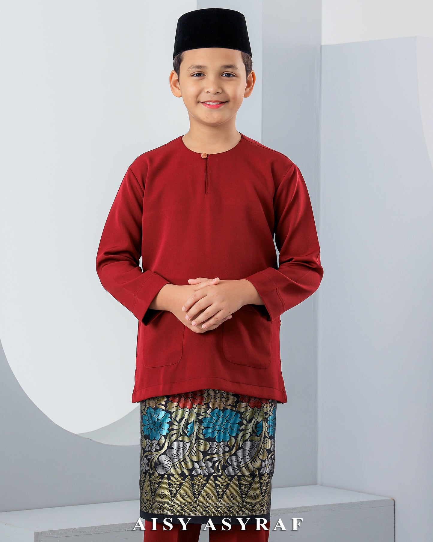 Baju Melayu Antalya Kids - Maroon