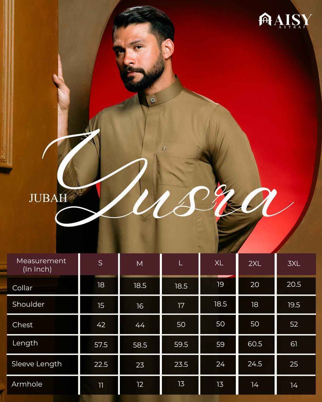 Jubah Yusra - Dark Brown