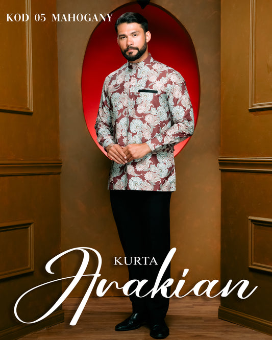 Kurta Arakian Raya - Mahogany