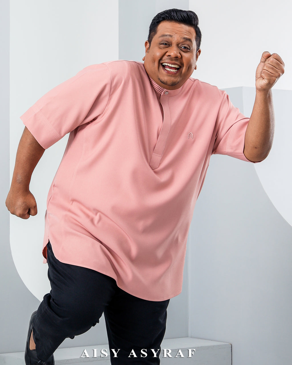 Kurta Hagia Plussize - Pastel Pink