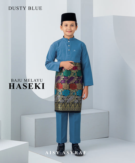 Baju Melayu Haseki Kids - Dusty Blue