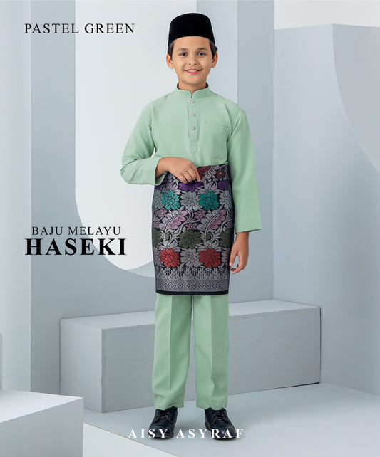 Baju Melayu Haseki Kids - Pastel Mint