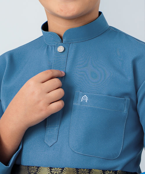 Baju Melayu Haseki Kids - Dusty Blue