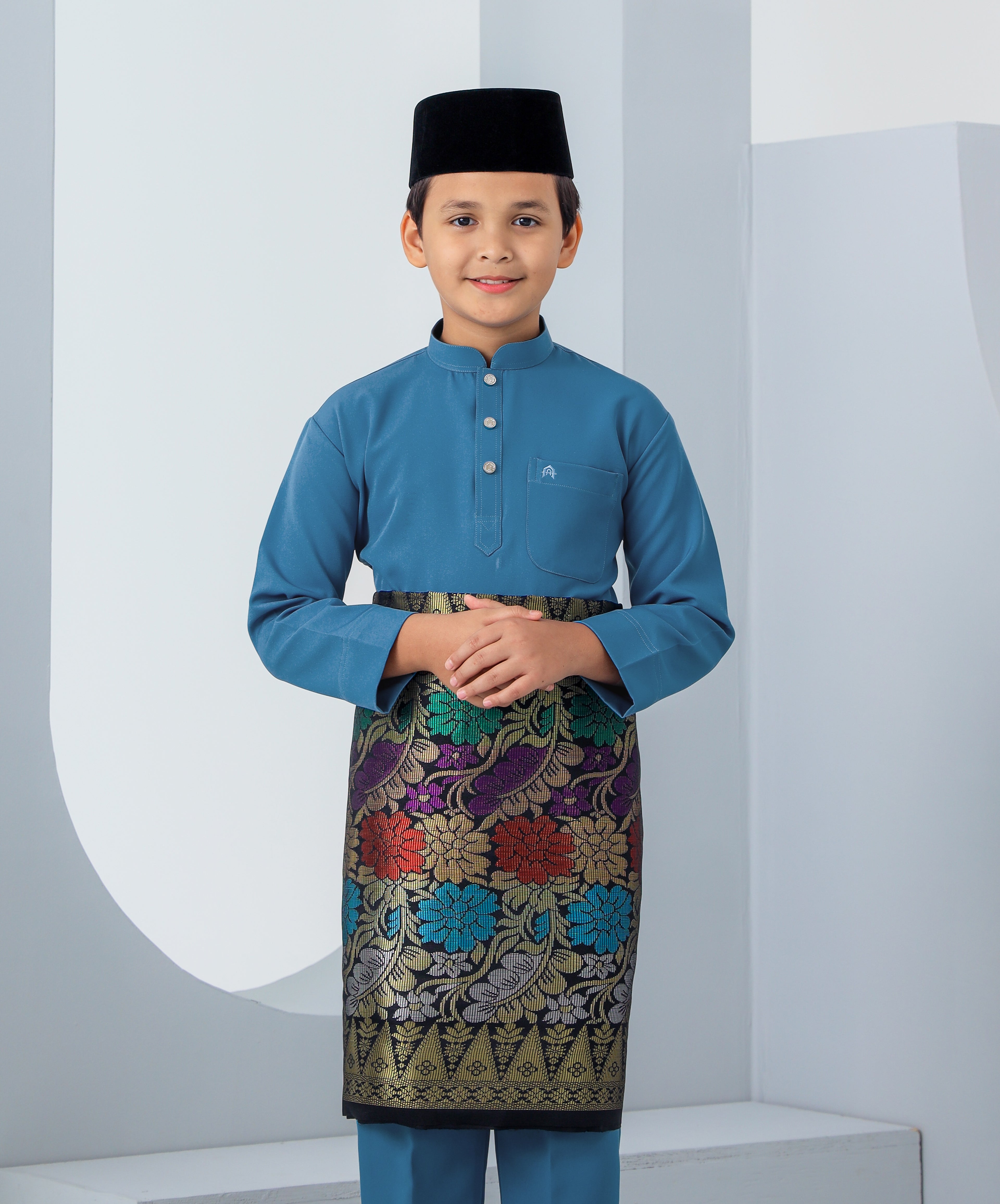 Baju Melayu Haseki Kids - Dusty Blue