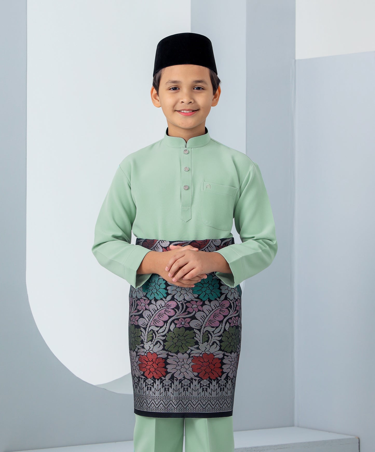 Baju Melayu Haseki Kids - Pastel Mint