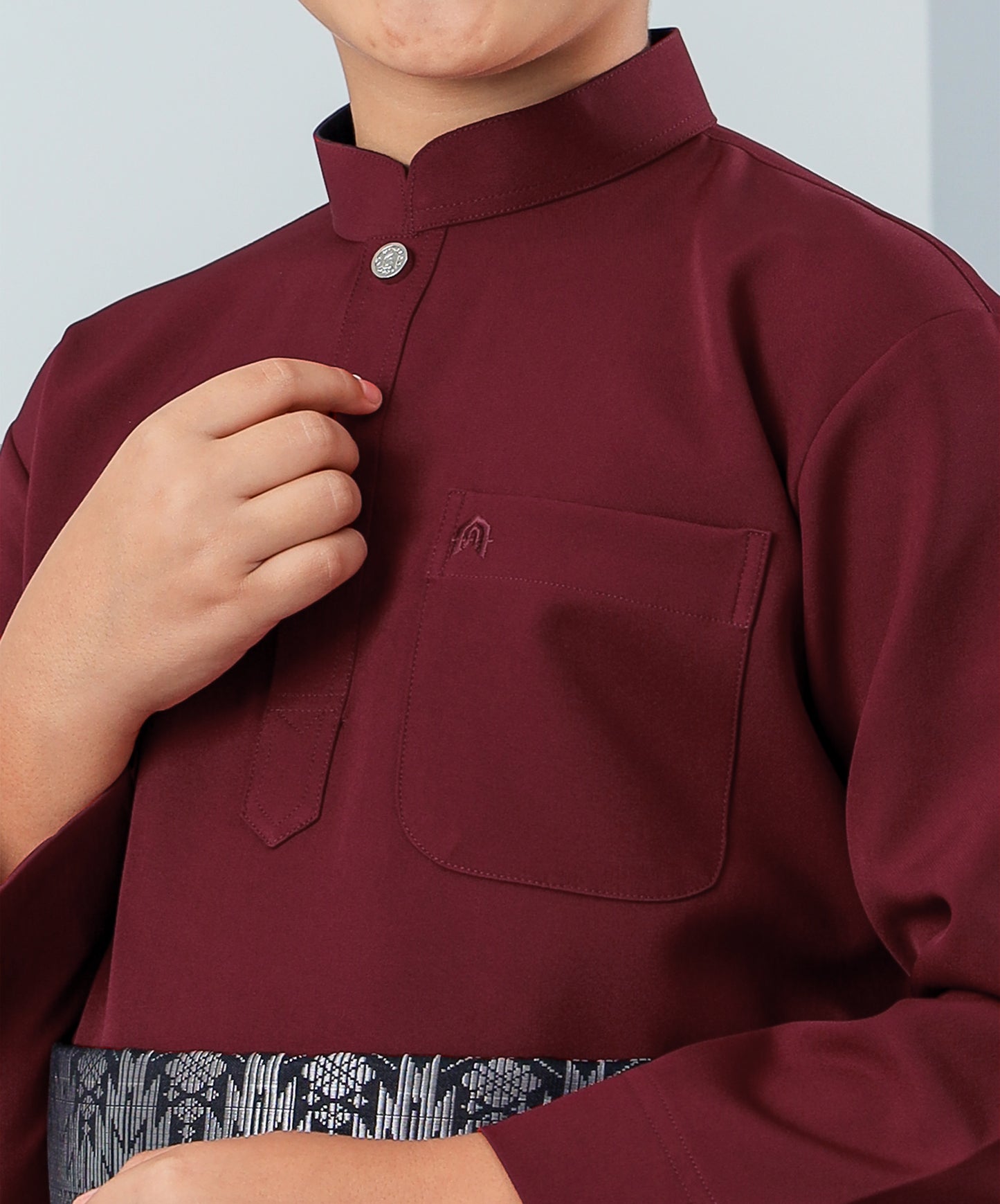 Baju Melayu Haseki Kids - Maroon