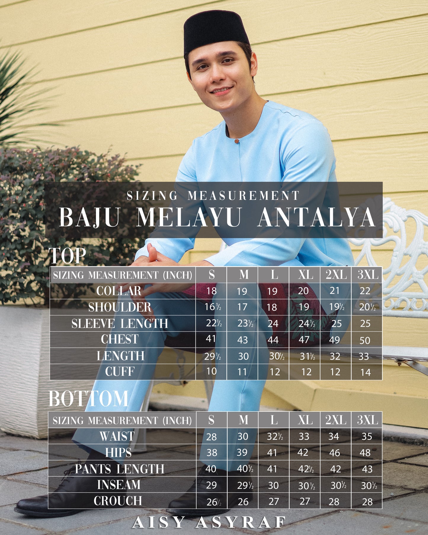 Baju Melayu Antalya - Navy Blue