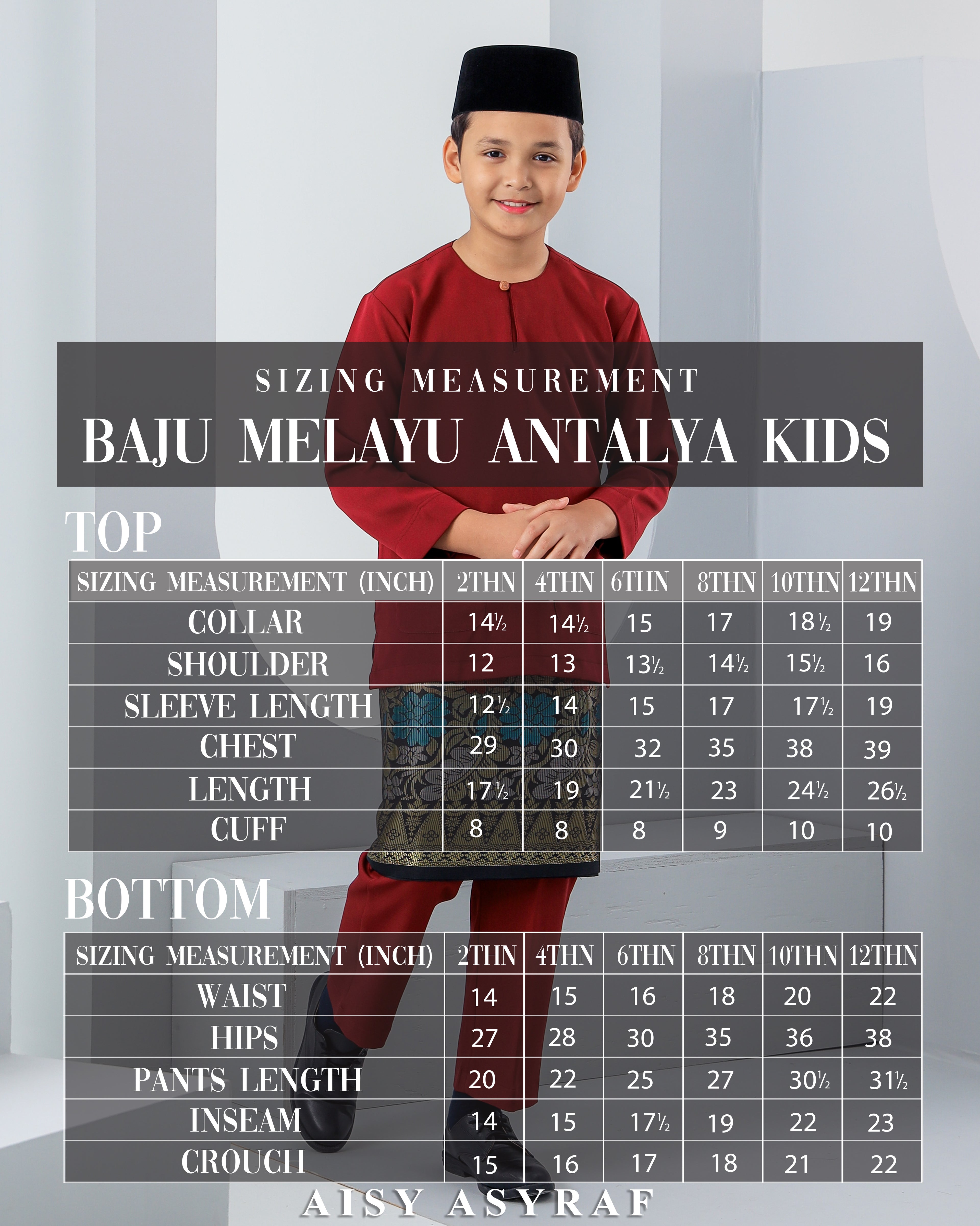 Baju Melayu Antalya Kids - Maroon