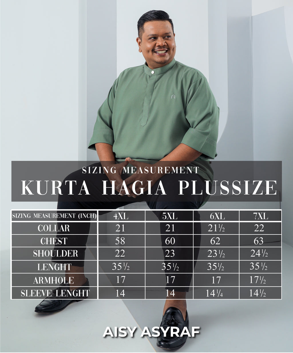 Kurta Hagia Plussize - White Cream