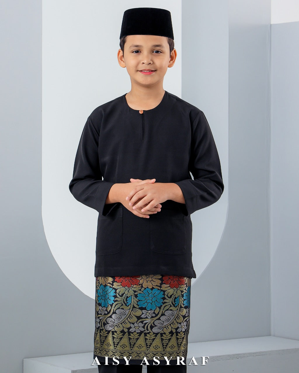 Baju Melayu Antalya Kids - Black