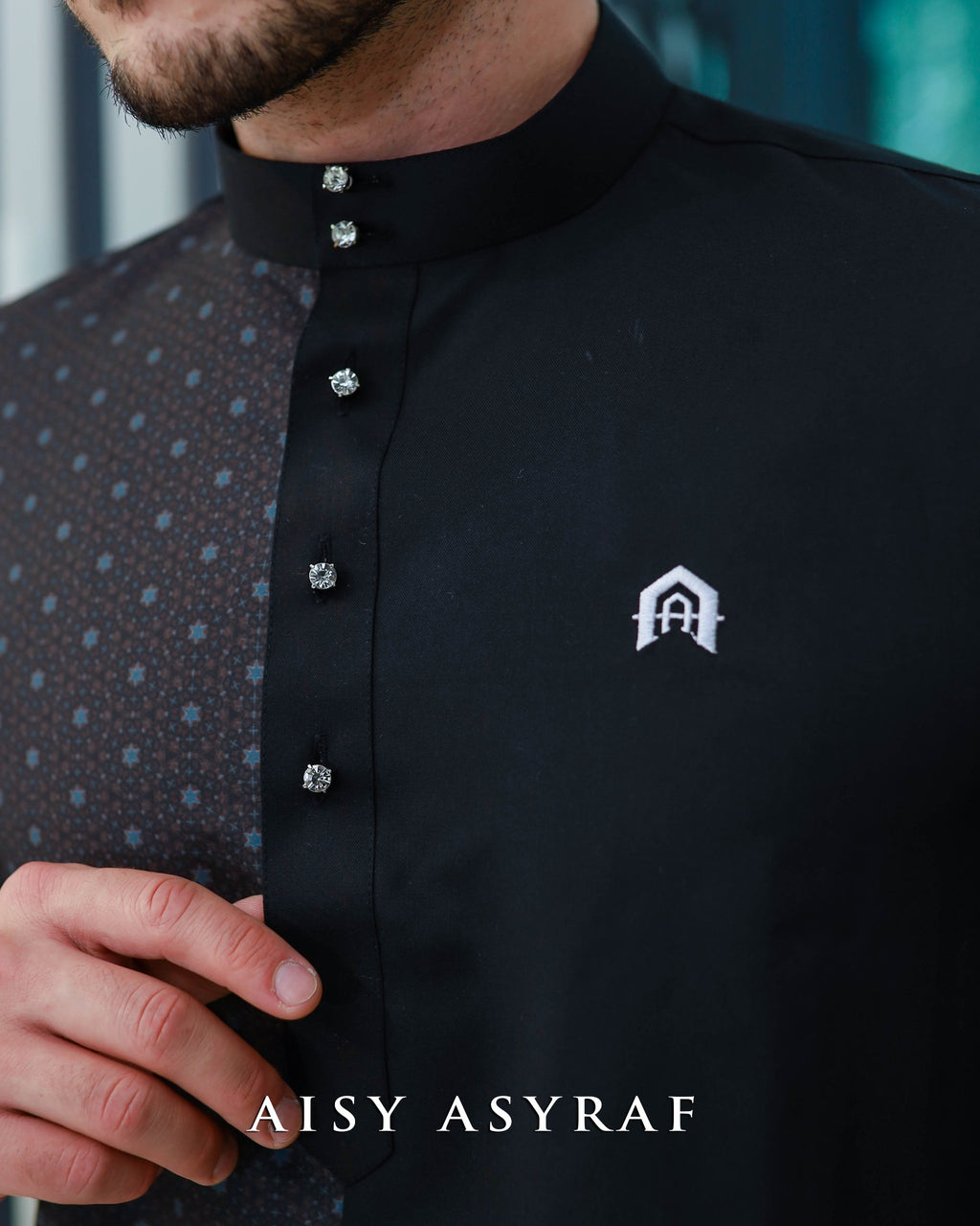 Kurta Nabeela - Black Grey