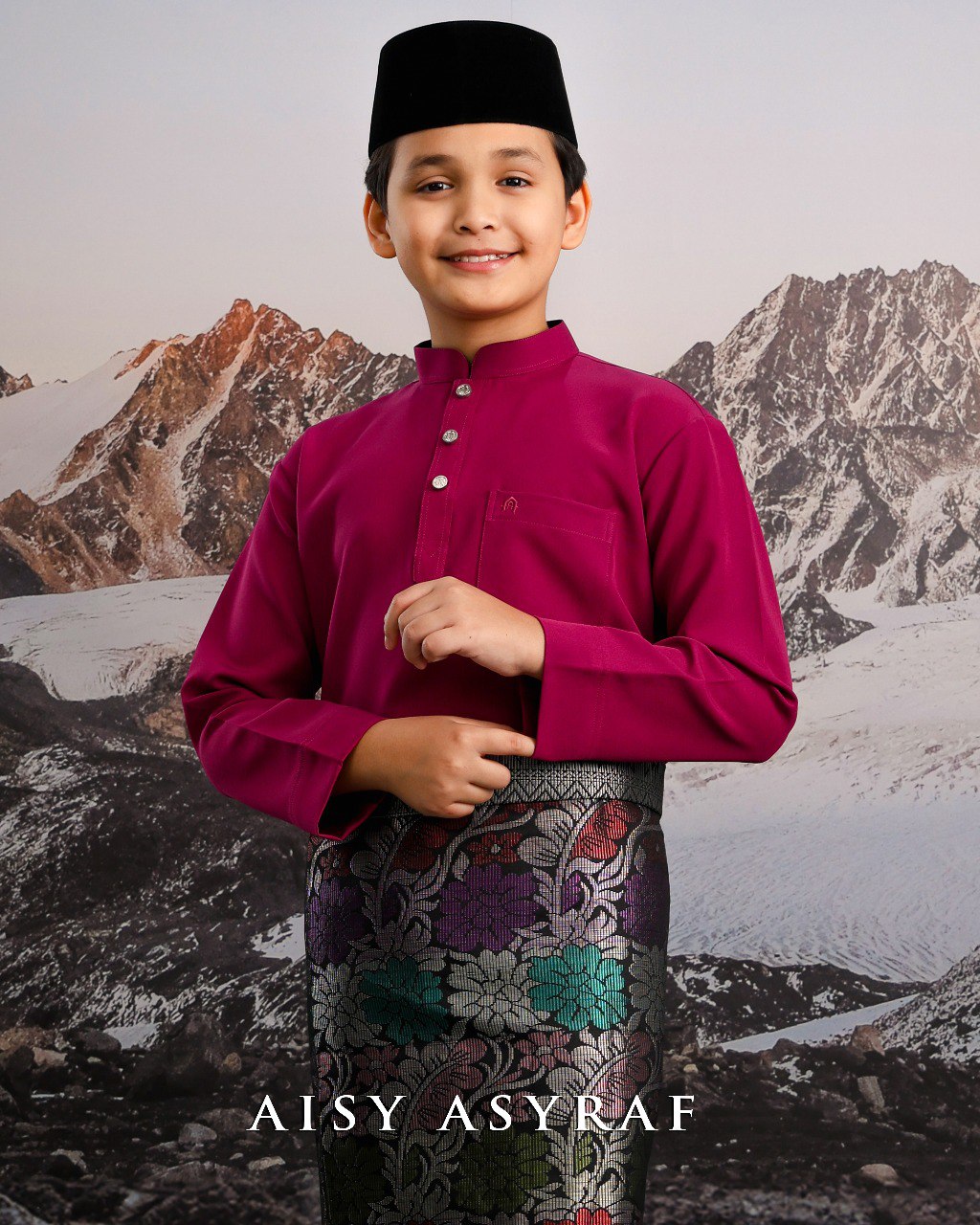 Baju Melayu Haseki Kids - Magenta