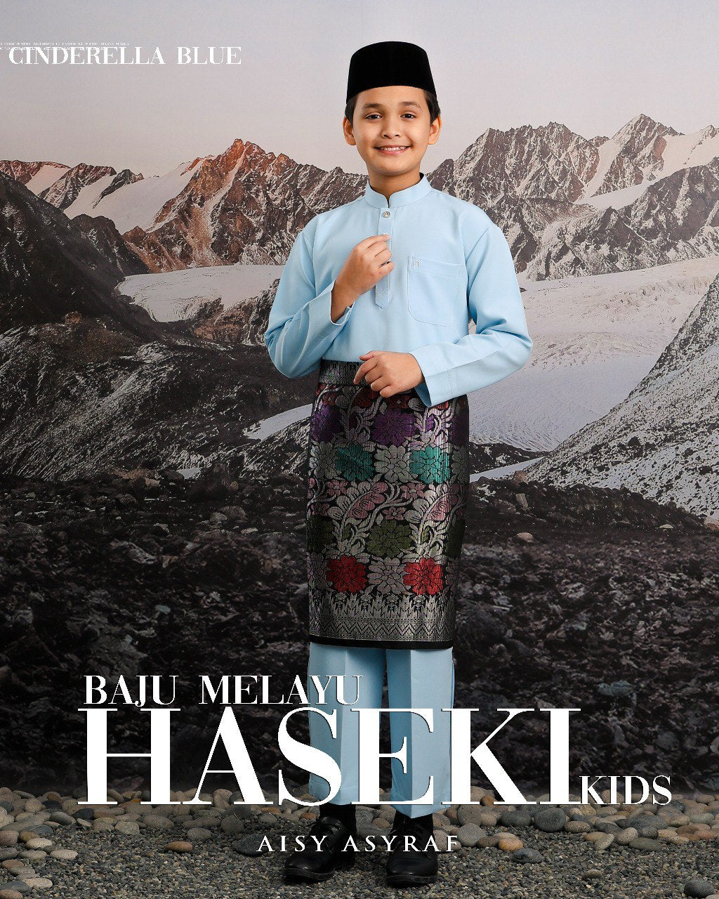 Baju Melayu Haseki Kids - Cinderella Blue