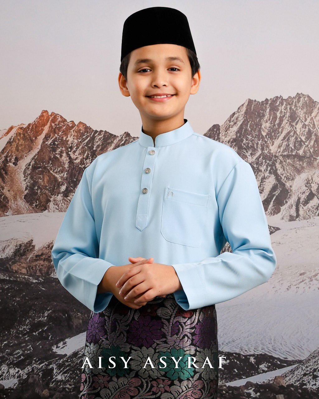 Baju Melayu Haseki Kids - Cinderella Blue