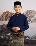 Baju Melayu Haseki Kids - Navy Blue