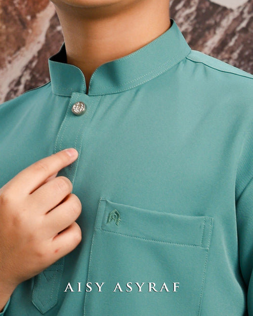 Baju Melayu Haseki Kids - Turqouise