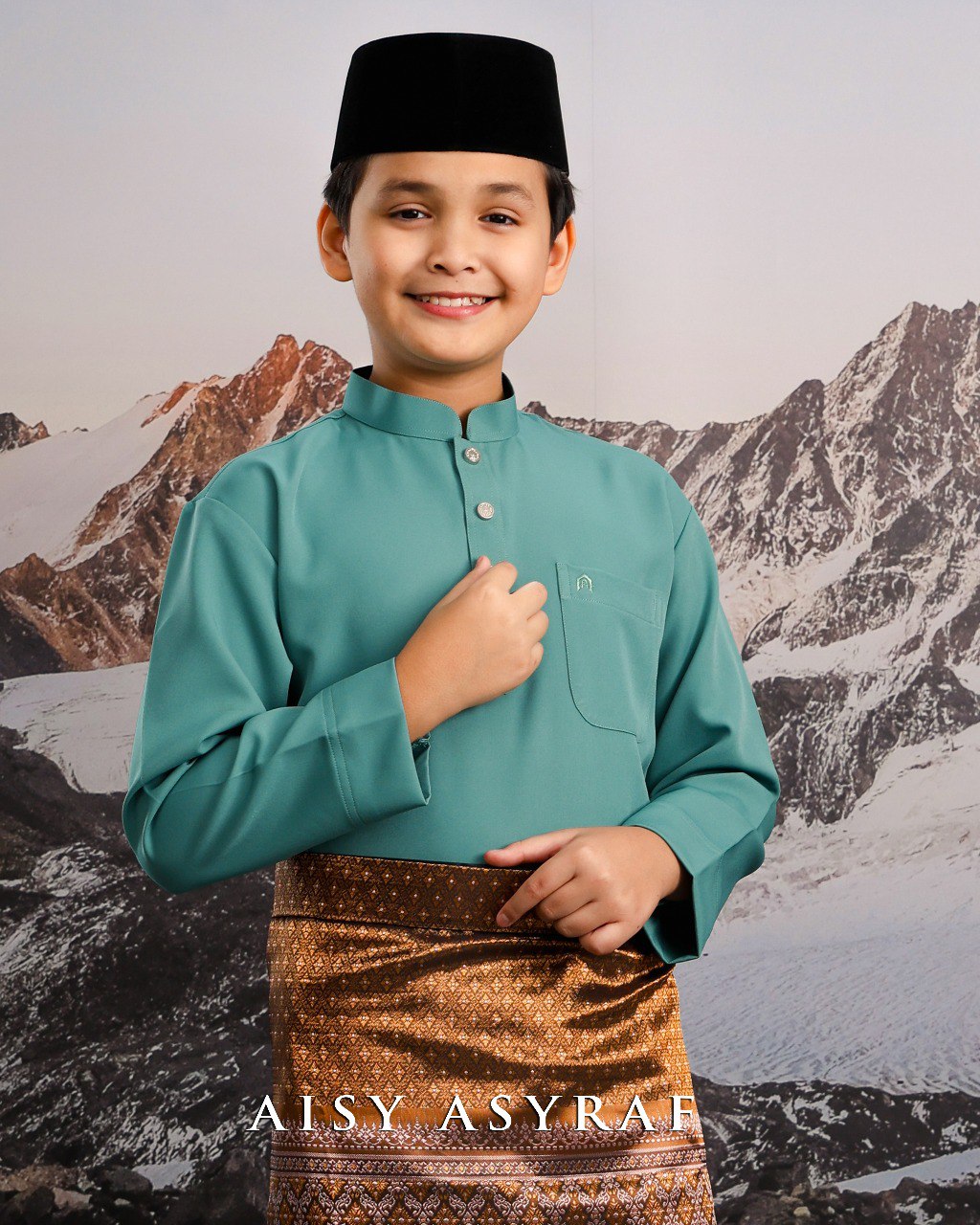Baju Melayu Haseki Kids - Turqouise