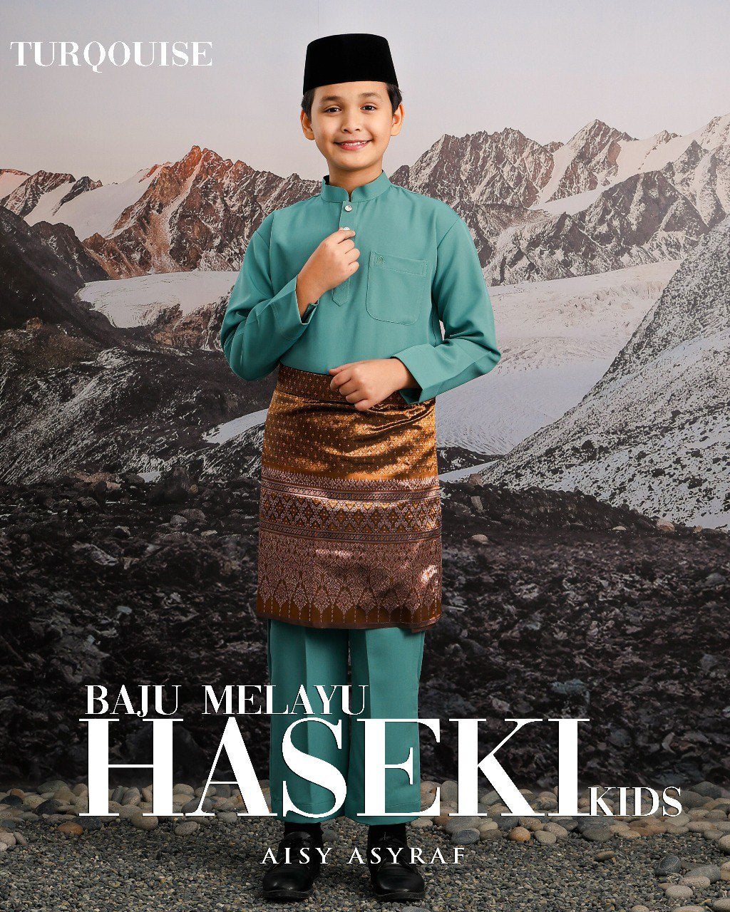 Baju Melayu Haseki Kids - Turqouise