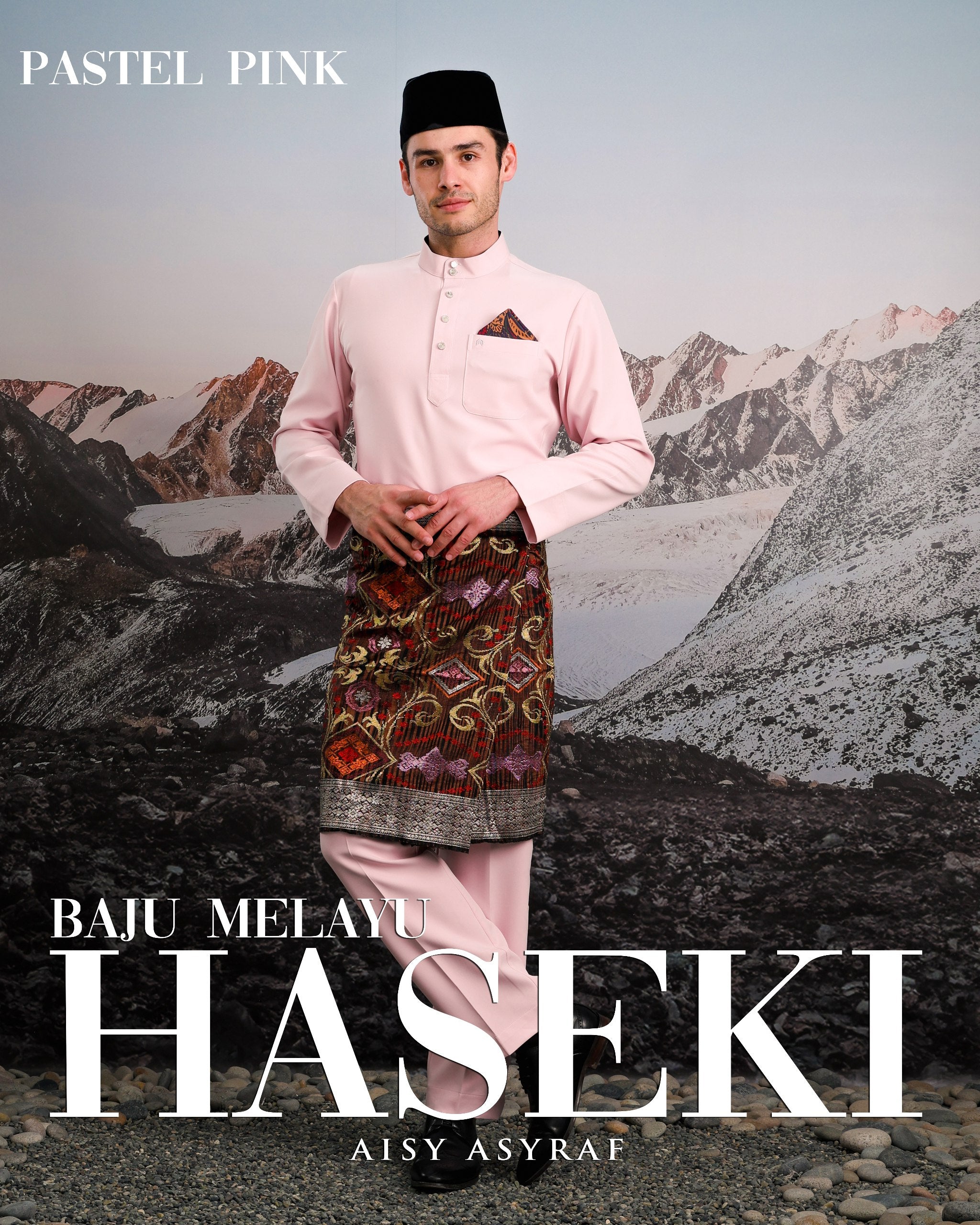 Baju Melayu Haseki - Pastel Pink