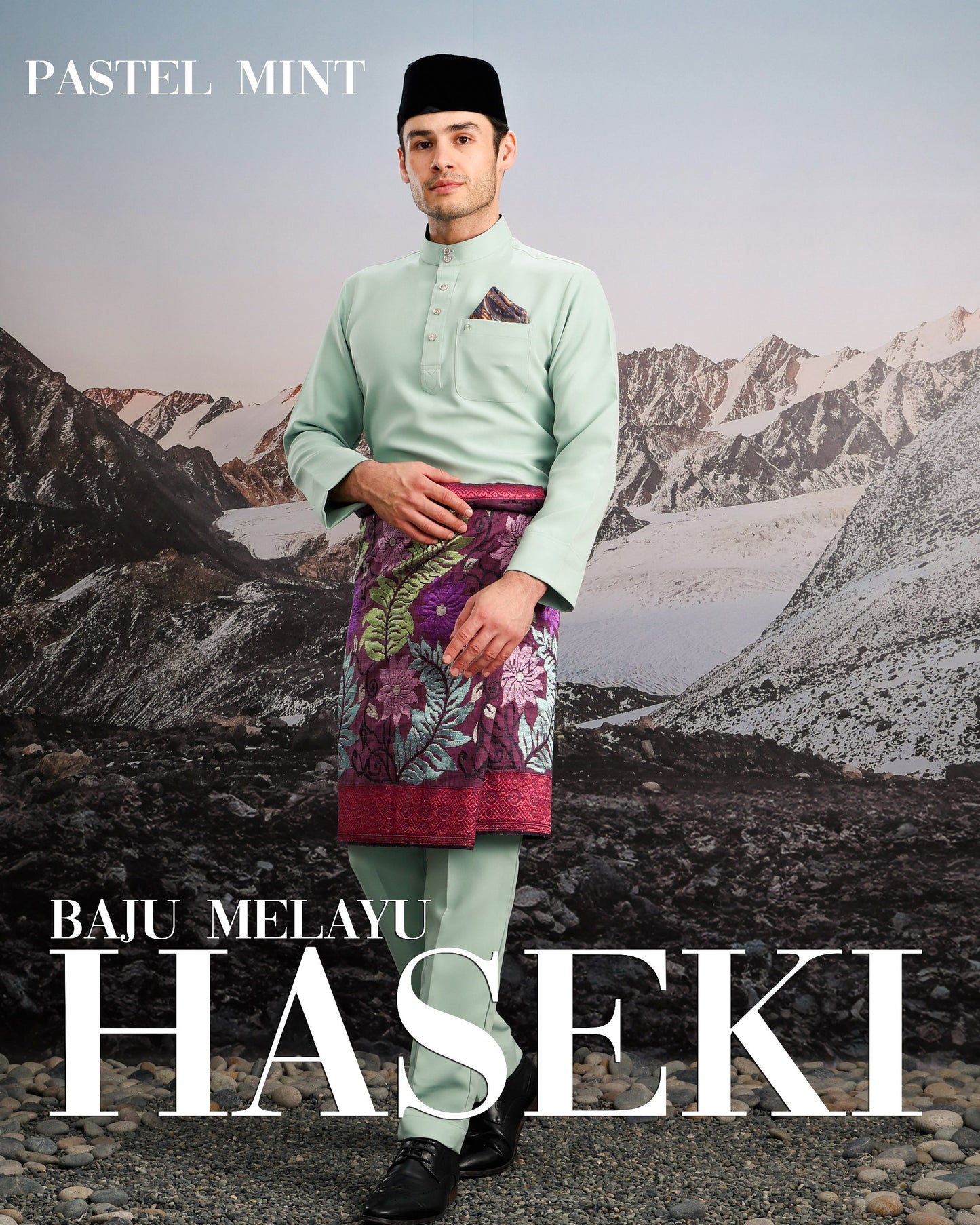 Baju Melayu Haseki - Pastel Mint