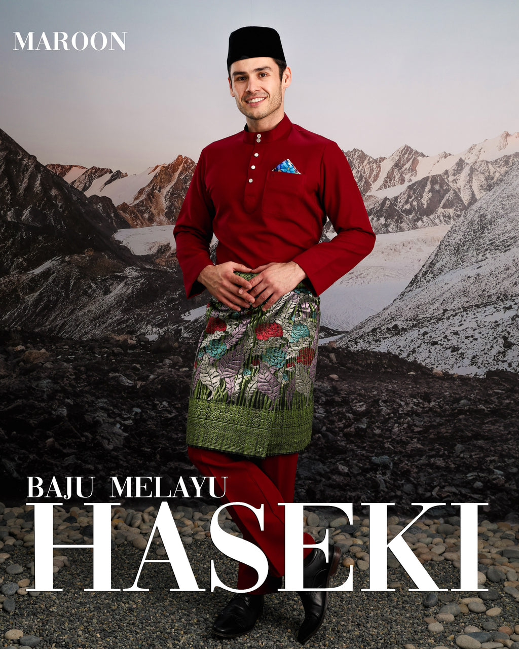 Baju Melayu Haseki - Maroon